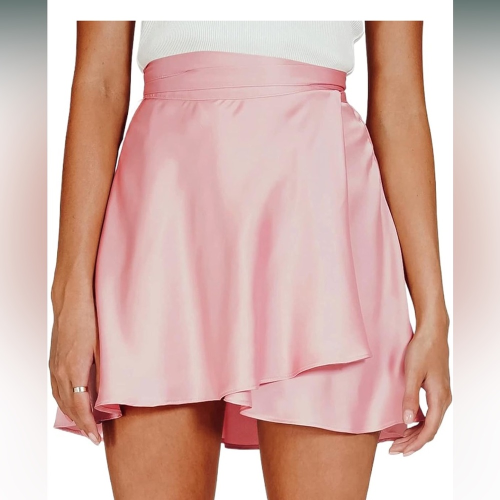 Ballet Wrap Skirt Light Pink Satin